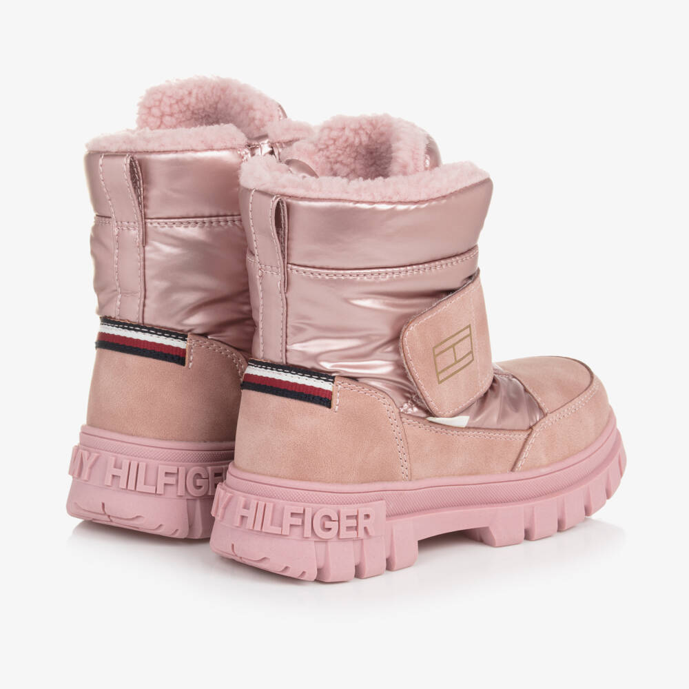 Tommy Hilfiger-Girls Metallic Pink Winter Boots | Childrensalon Outlet
