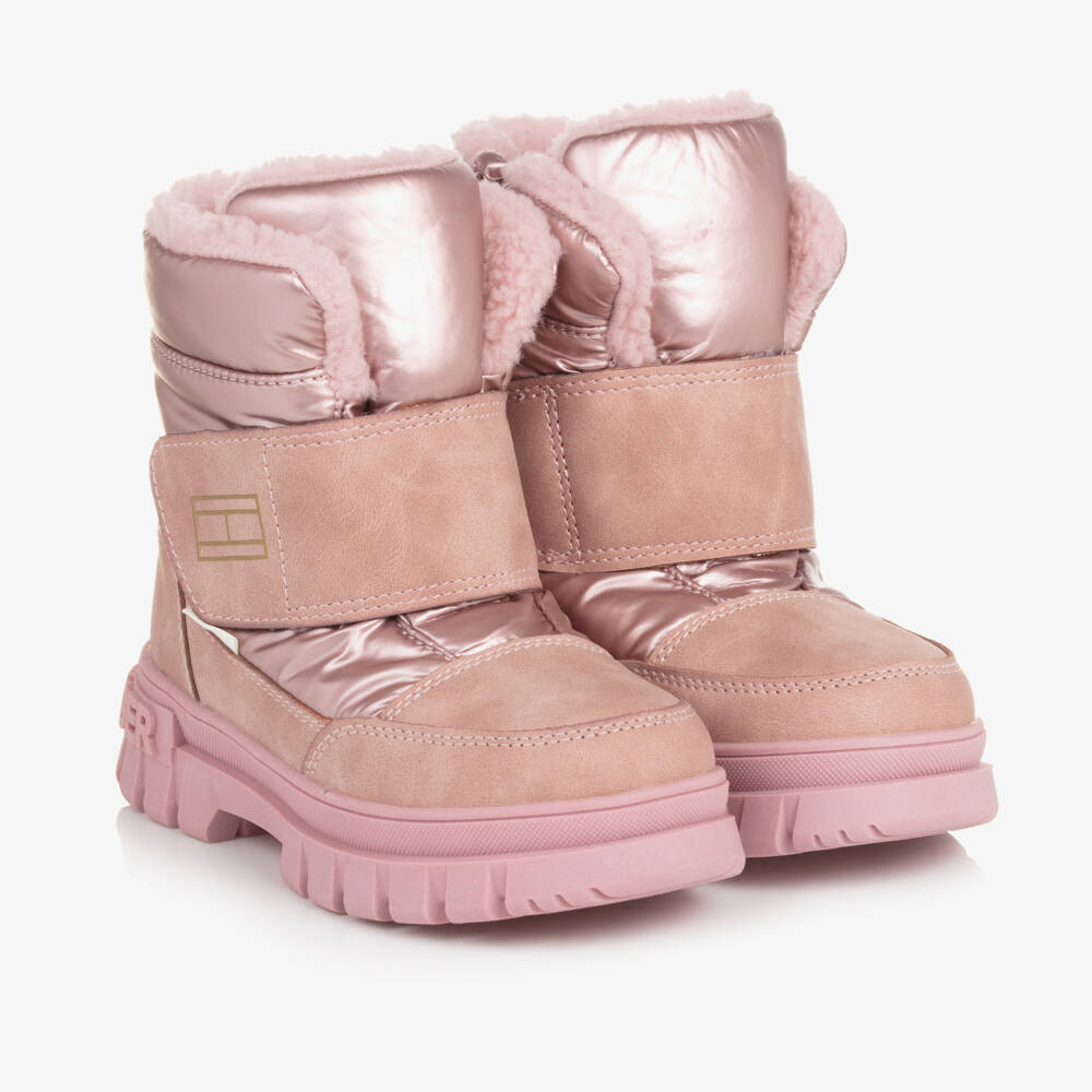 Tommy Hilfiger-Girls Metallic Pink Winter Boots | Childrensalon Outlet