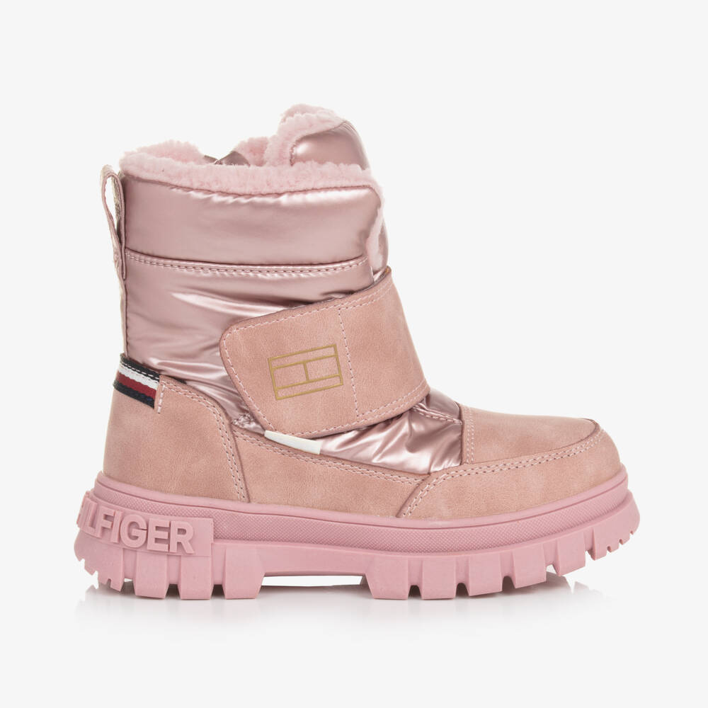Tommy Hilfiger-Girls Metallic Pink Winter Boots | Childrensalon Outlet