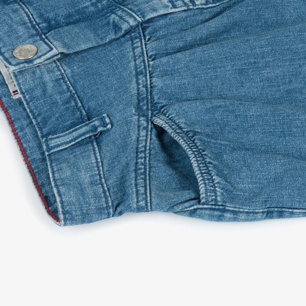 Tommy Hilfiger-Girls Mid-Blue Cotton Skirt | Childrensalon Outlet