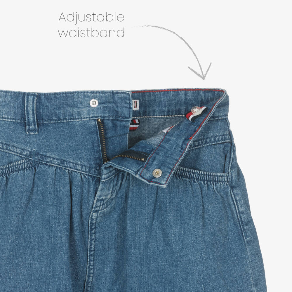 Tommy Hilfiger-Girls Mid-Blue Cotton Skirt | Childrensalon Outlet