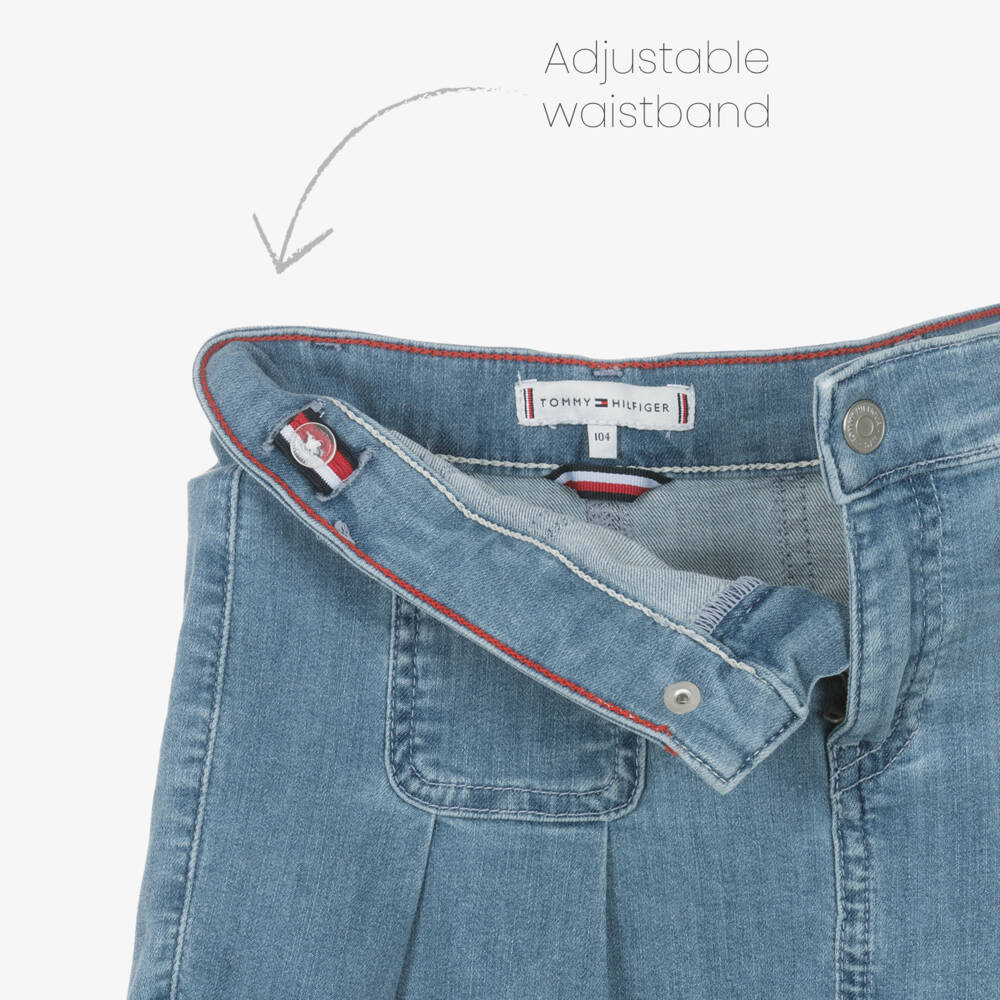 Tommy Hilfiger-Girls Mid-Blue Flared Denim Skirt | Childrensalon Outlet