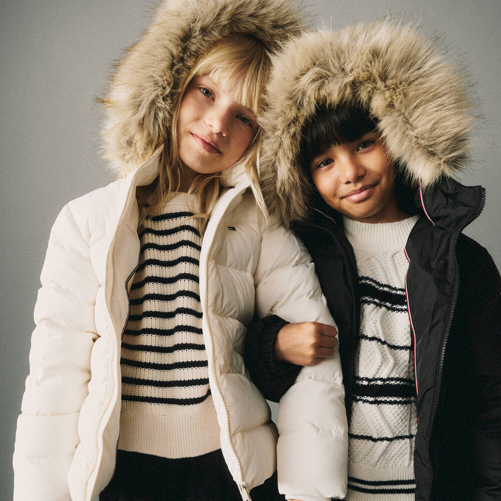 Tommy Hilfiger-Girls Midnight Down Coat with Fur Trim | Childrensalon Outlet