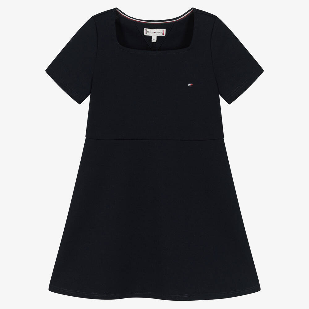 Tommy Hilfiger - Girls Navy Blue Jersey Dress | Childrensalon