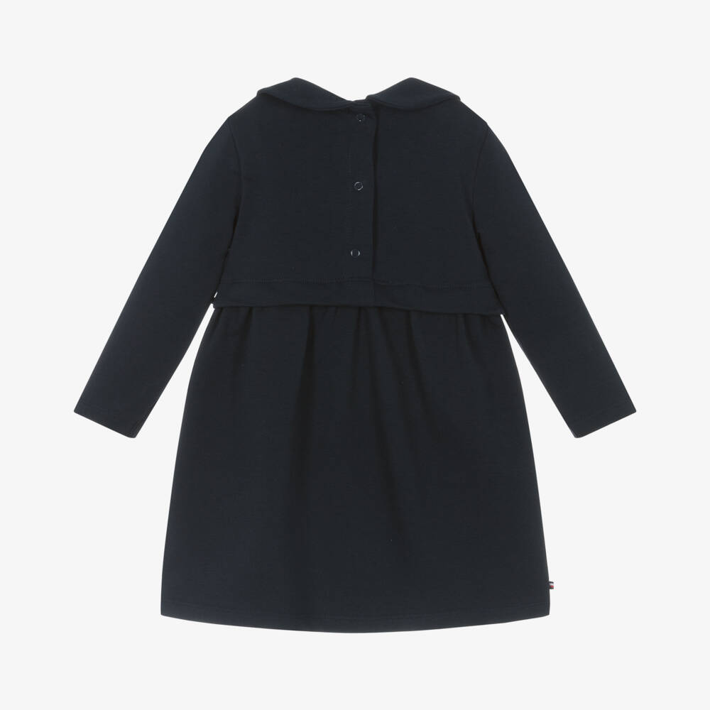 Tommy Hilfiger-Girls Navy Blue Jersey Dress | Childrensalon Outlet