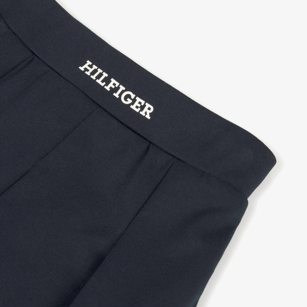 Tommy Hilfiger-Girls Navy Blue Jersey Pleated Skirt | Childrensalon Outlet