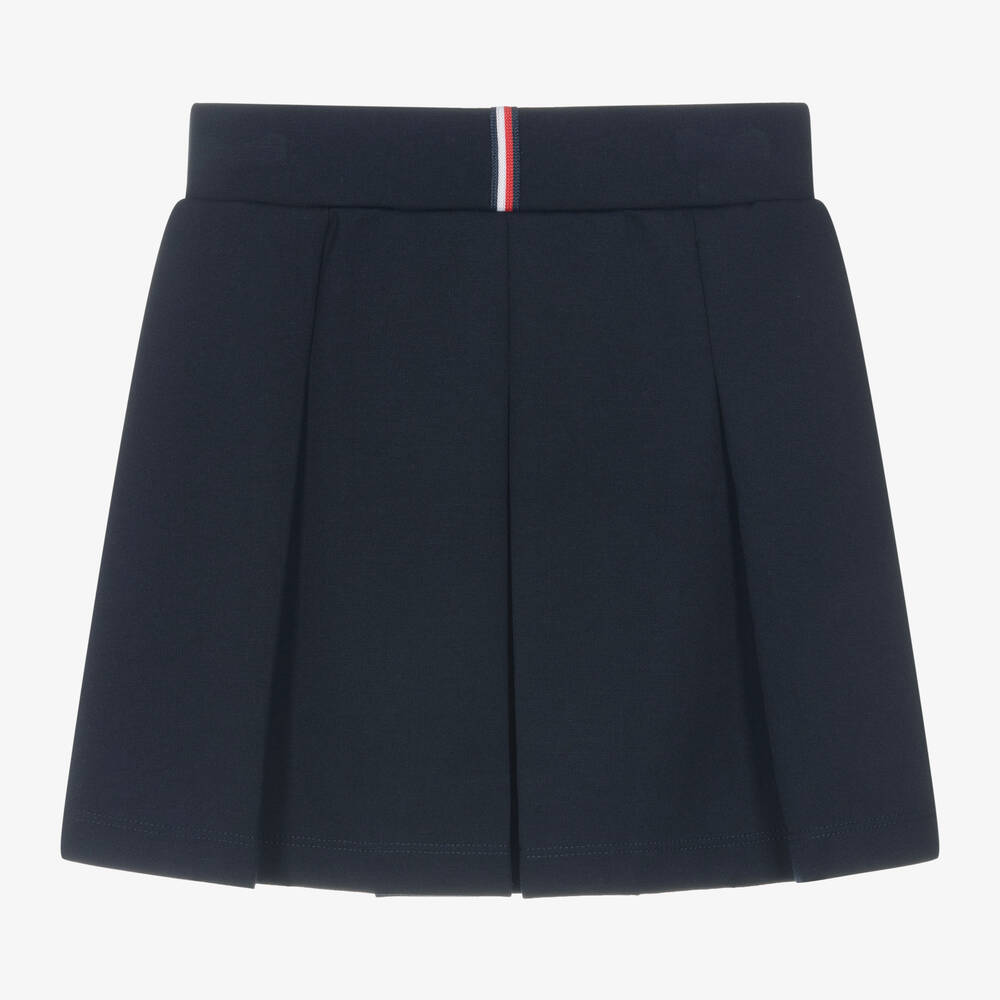 Tommy Hilfiger-Girls Navy Blue Jersey Pleated Skirt | Childrensalon Outlet