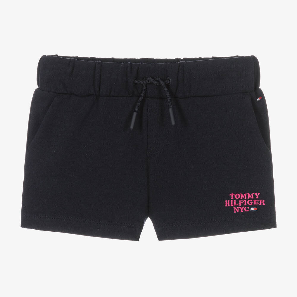 Tommy Hilfiger - Girls Navy Blue Jersey Shorts | Childrensalon