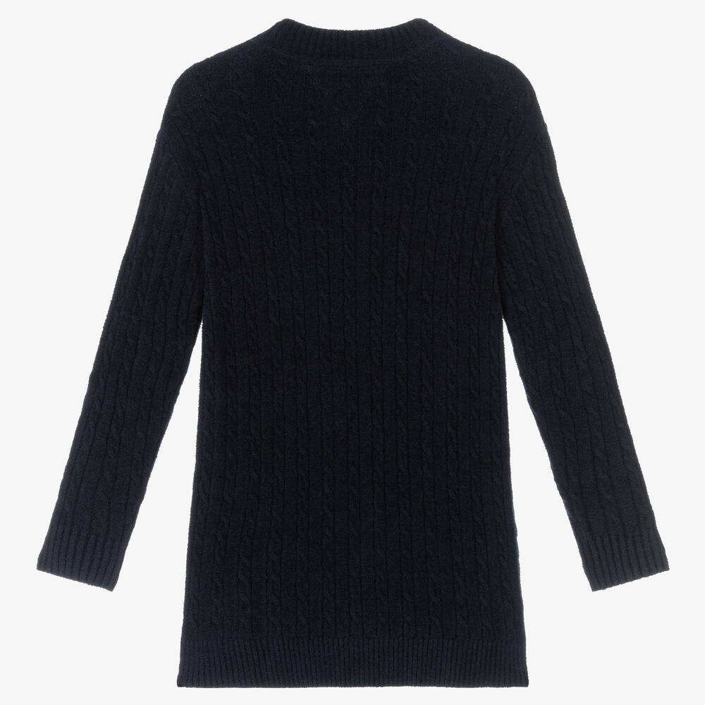 Tommy Hilfiger-Girls Navy Blue Knitted Dress | Childrensalon Outlet
