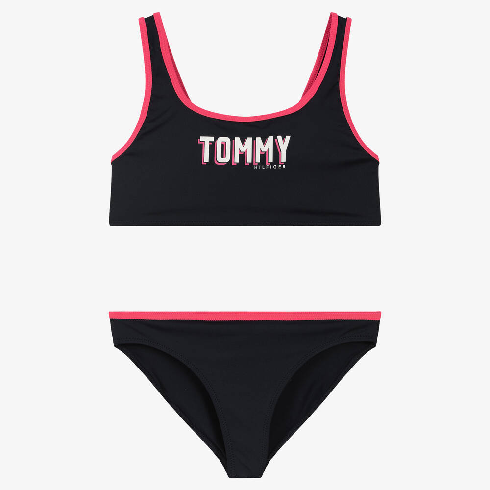 Tommy Hilfiger - Girls Navy Blue Logo Bikini  | Childrensalon