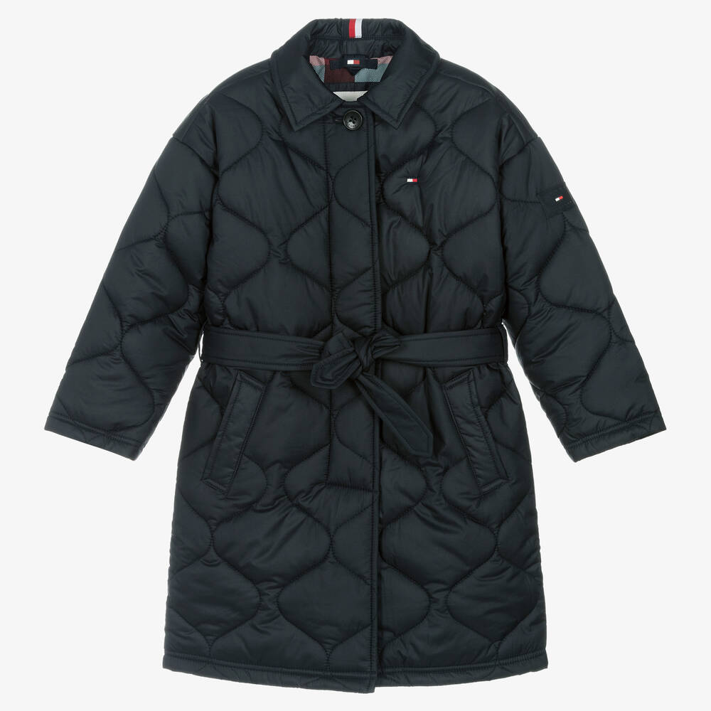 Tommy Hilfiger Manteau matelasse bleu marine fille Childrensalon Outlet