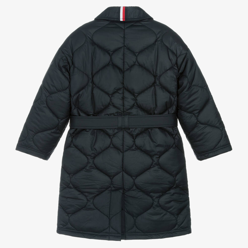 Girls navy quilted coat deals
