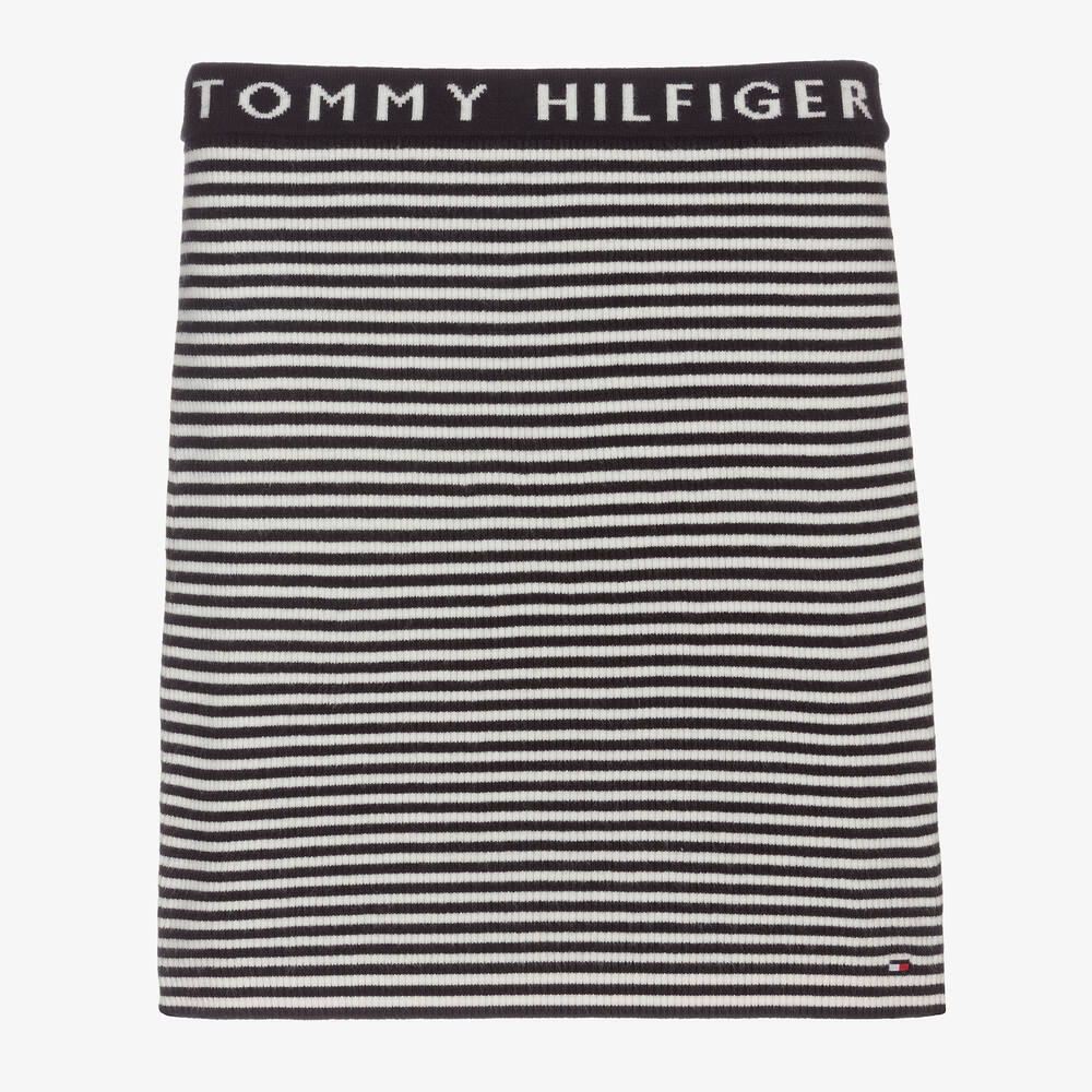 Tommy Hilfiger - Girls Navy Blue Striped Skirt | Childrensalon