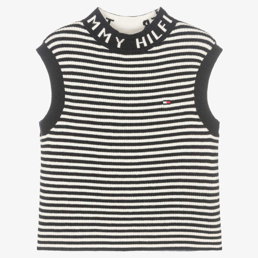 Tommy Hilfiger - Haut bleu marine rayé fille | Childrensalon