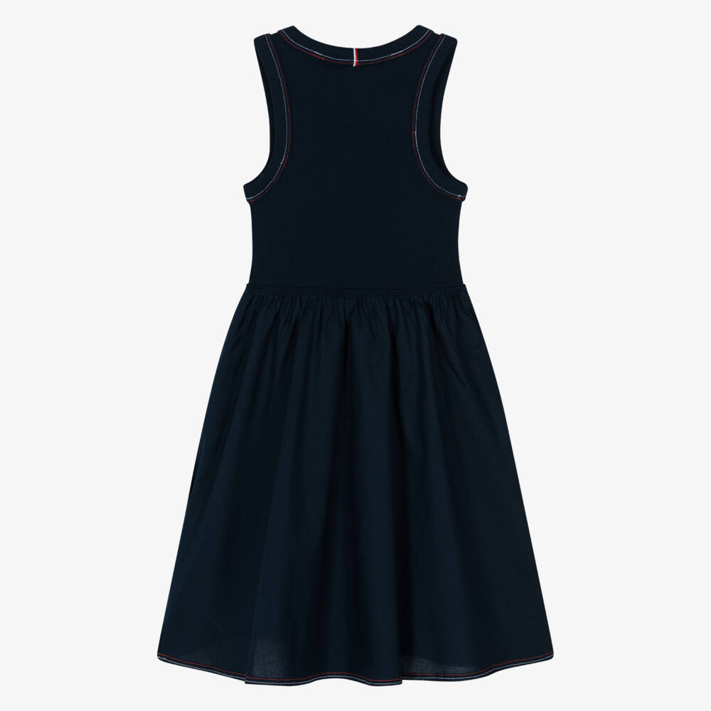 Tommy Hilfiger-Girls Navy Cotton Poplin Delight | Childrensalon Outlet