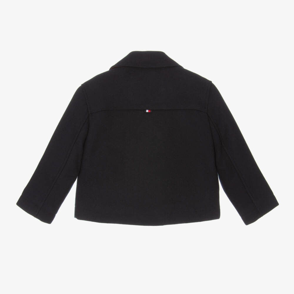 Tommy Hilfiger-Girls Navy Felted Wool Peacoat | Childrensalon Outlet