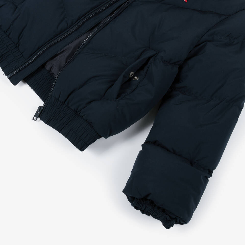 Tommy Hilfiger-Girls Navy Fleece Collar Jacket | Childrensalon Outlet