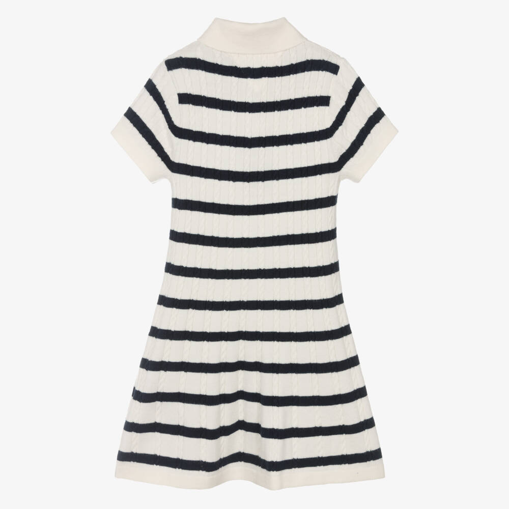 Tommy Hilfiger-Girls Navy & Ivory Knitted Dress | Childrensalon Outlet