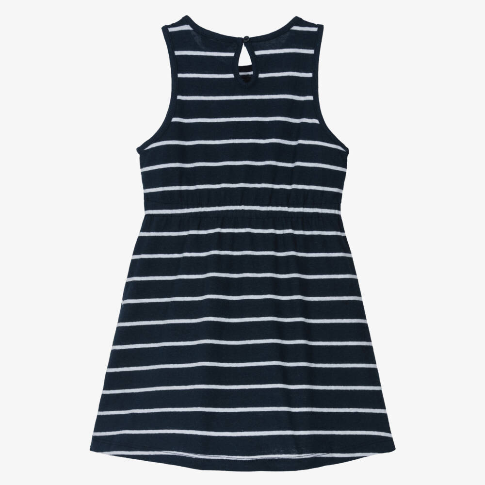 Tommy Hilfiger-Girls Navy Stripe Linen Sundress | Childrensalon Outlet