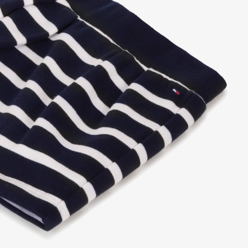 Tommy Hilfiger-Girls Navy Striped Cotton Skirt | Childrensalon Outlet