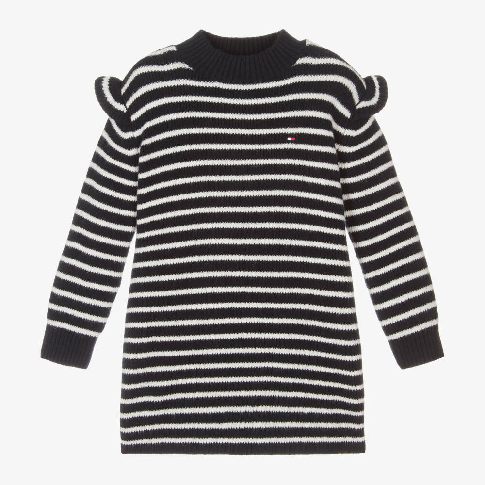 Tommy Hilfiger-Girls Navy Striped Knit Dress | Childrensalon Outlet