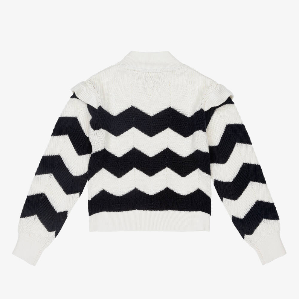 Tommy Hilfiger-Girls Navy Zigzag Knit Jumper | Childrensalon Outlet