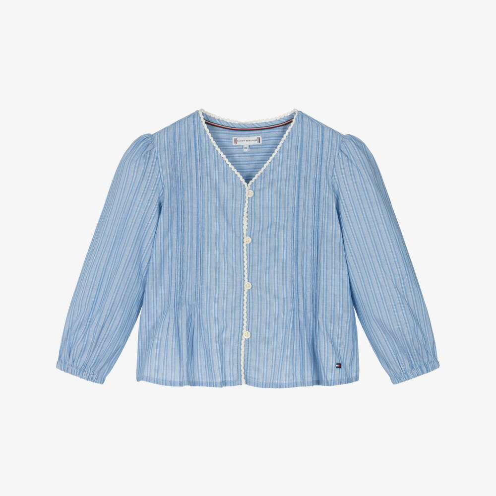 Tommy Hilfiger-Топ из хлопка в полоску океан для девочек | Childrensalon Outlet