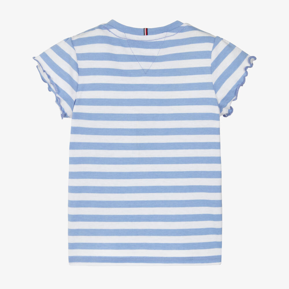 Tommy Hilfiger-Футболка с воланами в полоску синяя для девочек | Childrensalon Outlet