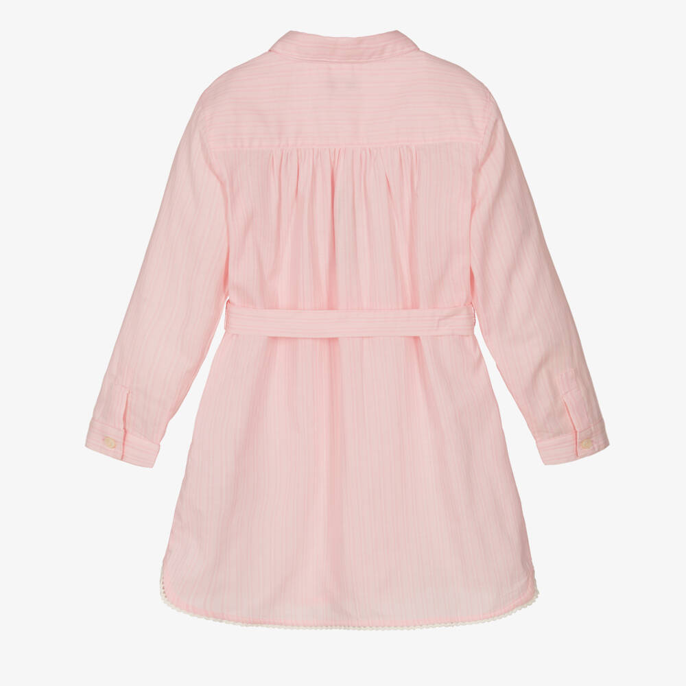 Tommy Hilfiger-Girls Pale Pink Pleated Shirt Dress | Childrensalon Outlet