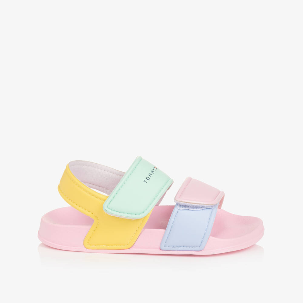 Tommy Hilfiger-Girls Pastel Coloured Velcro Sandals | Childrensalon Outlet