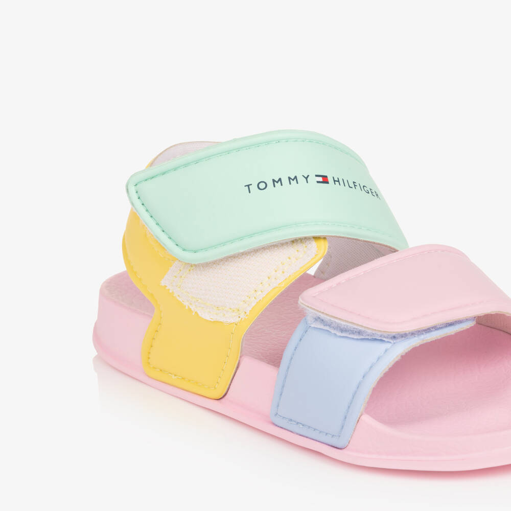 Tommy Hilfiger-Girls Pastel Coloured Velcro Sandals | Childrensalon Outlet