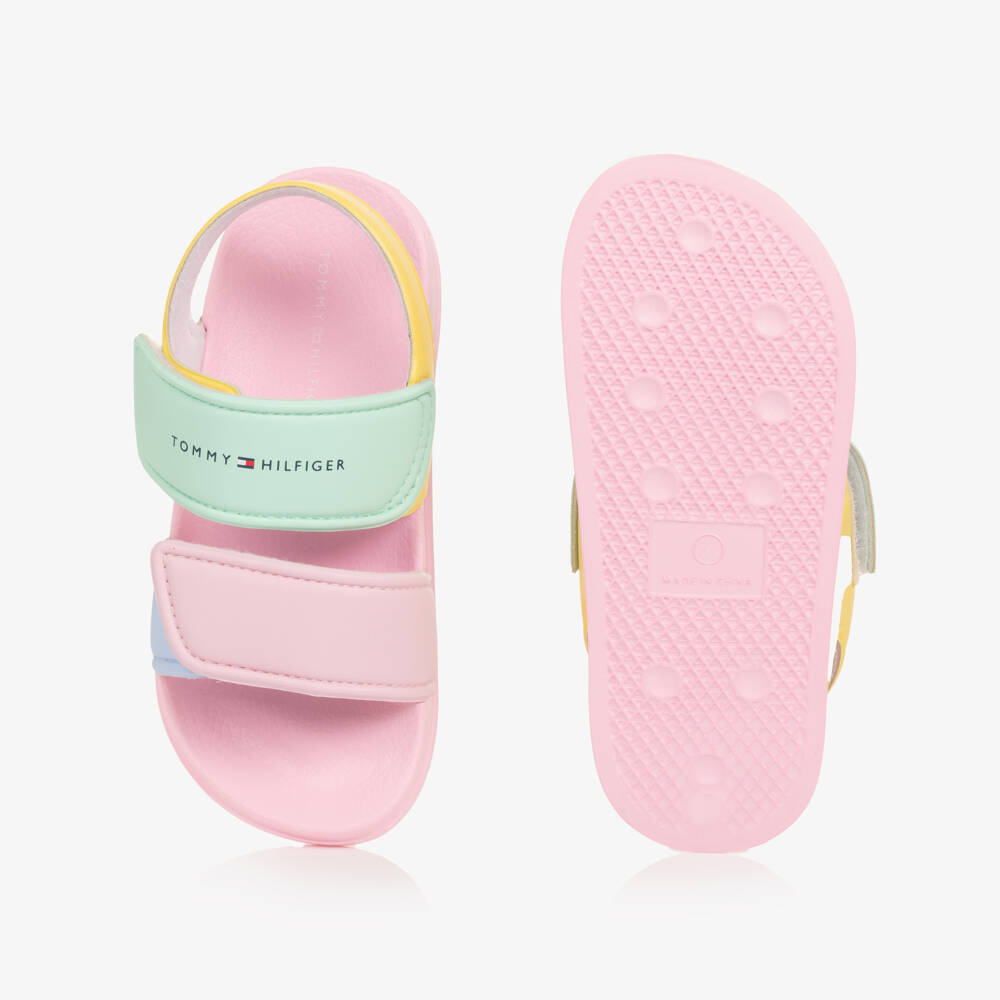 Tommy Hilfiger-Girls Pastel Coloured Velcro Sandals | Childrensalon Outlet