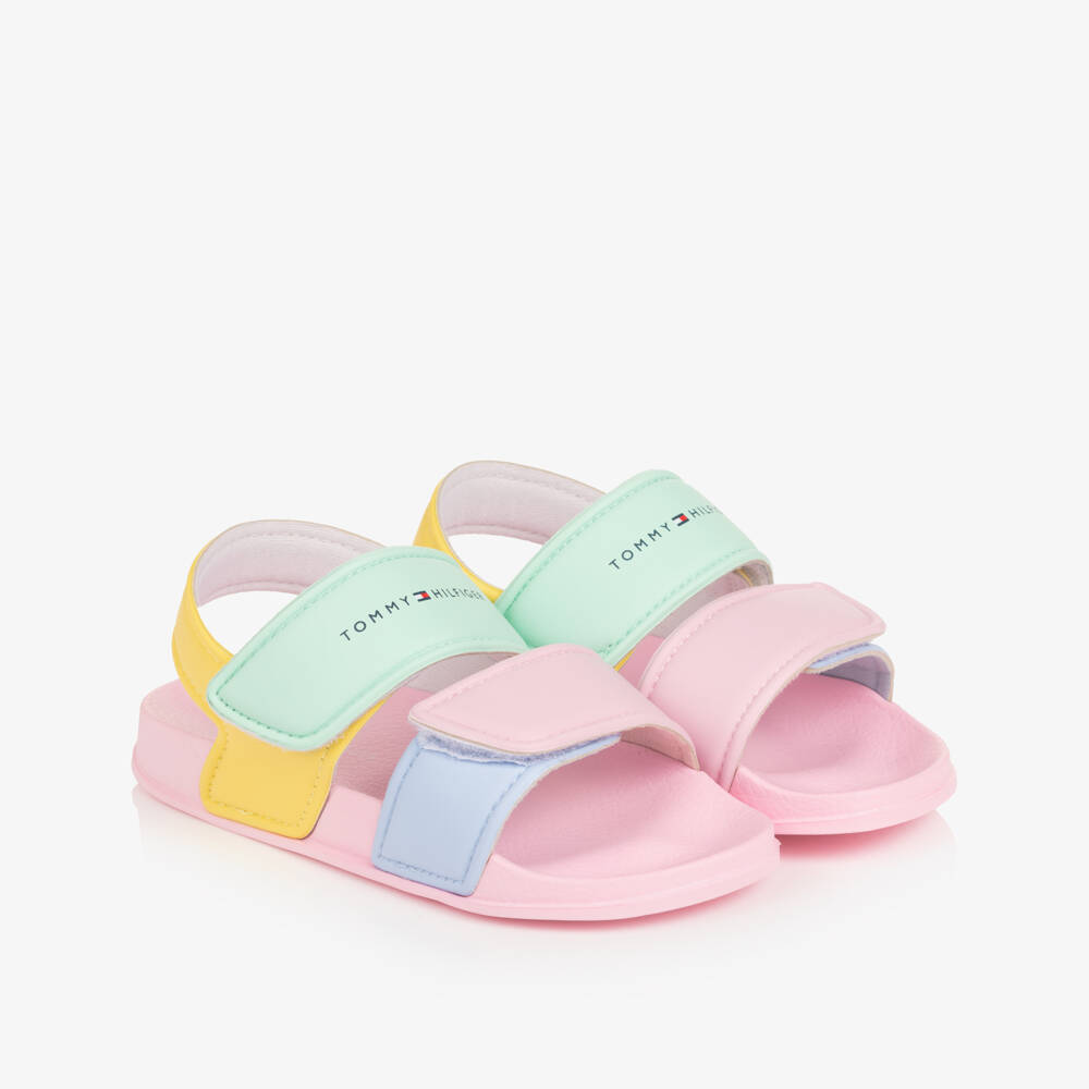 Tommy Hilfiger-Girls Pastel Coloured Velcro Sandals | Childrensalon Outlet