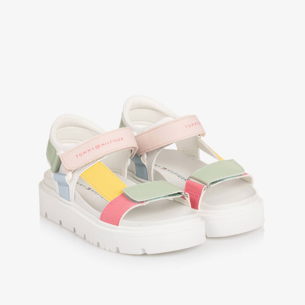 Tommy Hilfiger-Girls Pastel Multicolour Faux Leather Sandals | Childrensalon Outlet