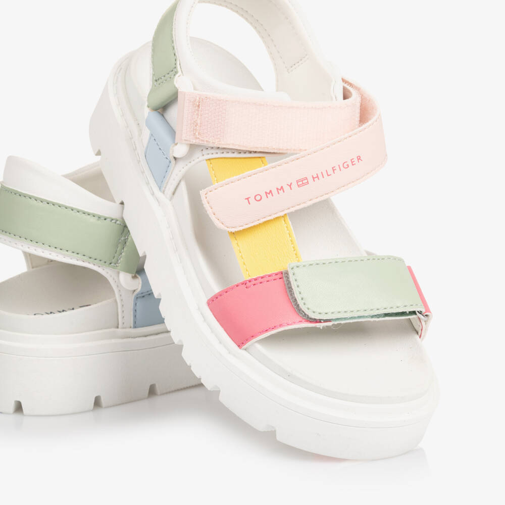 Tommy Hilfiger-Girls Pastel Multicolour Faux Leather Sandals | Childrensalon Outlet
