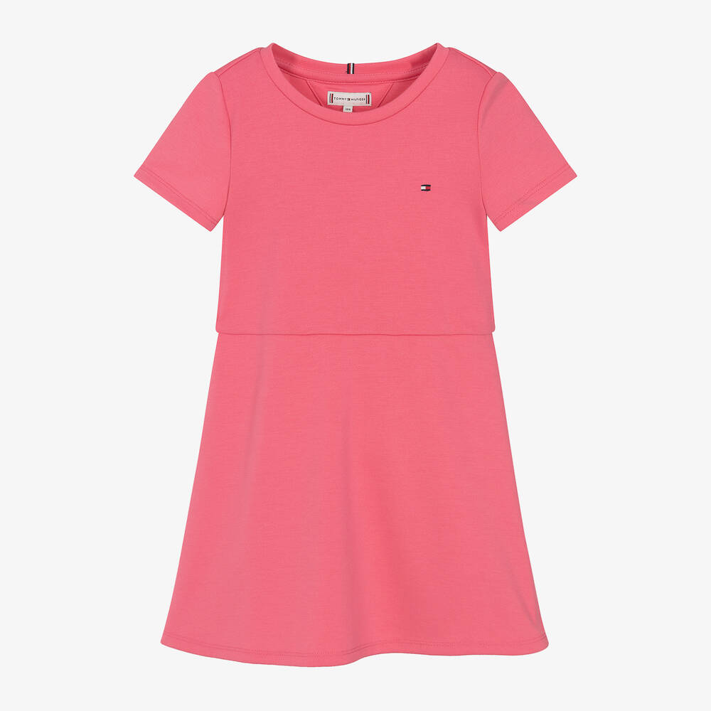 Tommy Hilfiger-Girls Pink Belted Skater Dress | Childrensalon Outlet