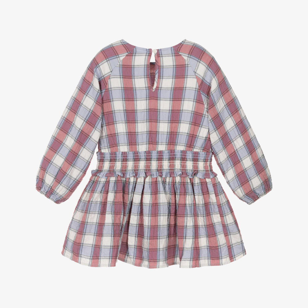 Tommy Hilfiger-Girls Pink & Blue Check Cotton Dress | Childrensalon Outlet