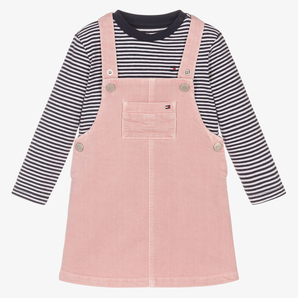Tommy Hilfiger - Girls Pink & Blue Dress Set | Childrensalon