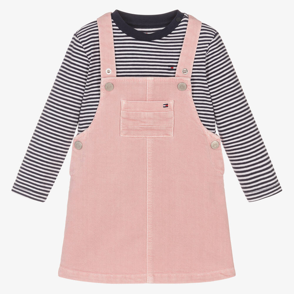 Tommy Hilfiger - Kleid-Set in Rosa und Blau (M) | Childrensalon