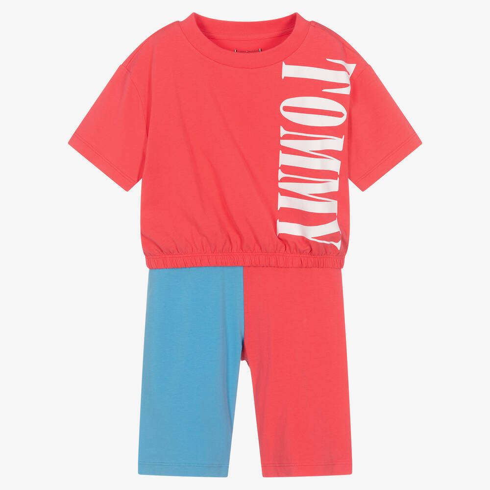 Tommy Hilfiger - Schlafanzug in Pink und Blau (M) | Childrensalon