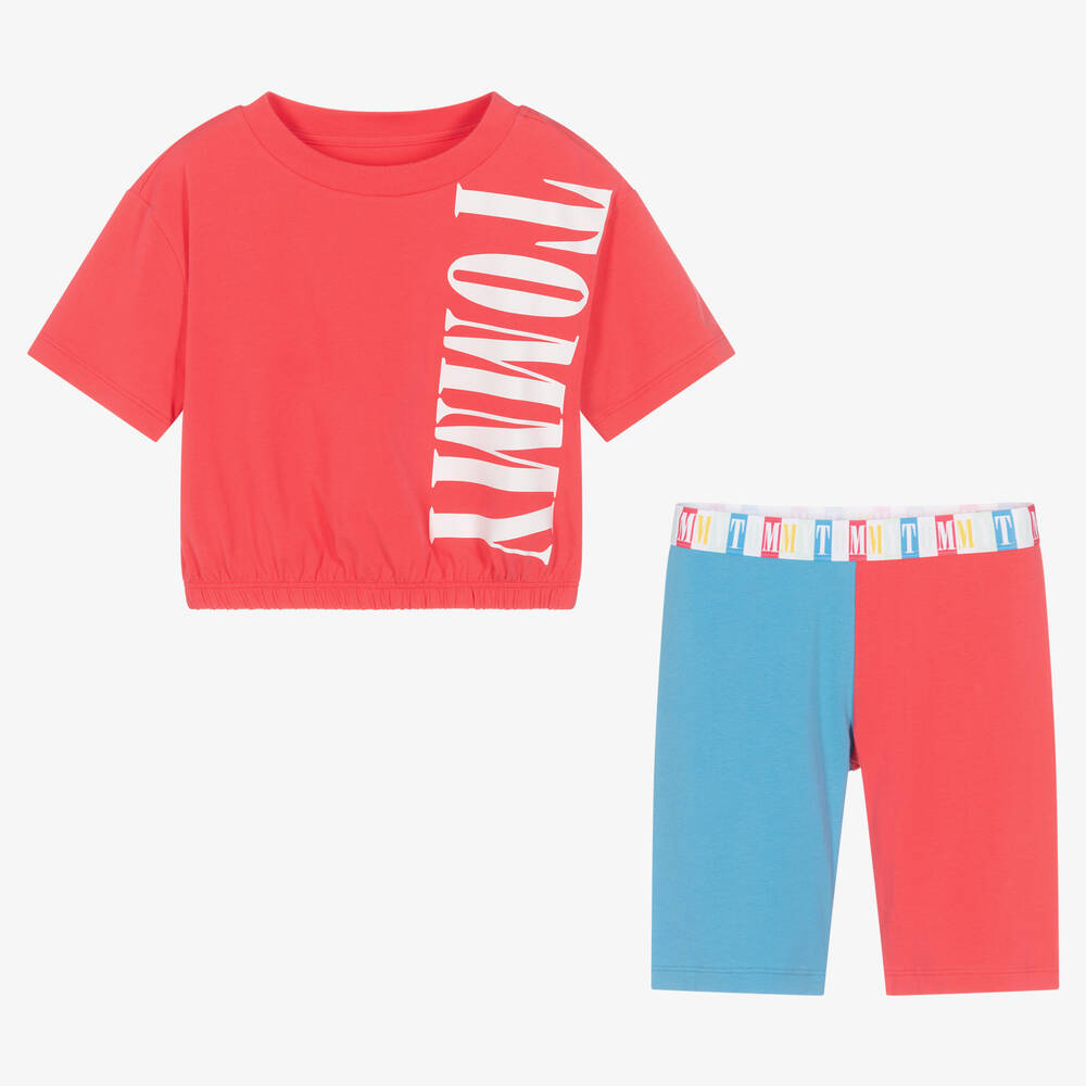 Pink and blue tommy hot sale hilfiger shirt