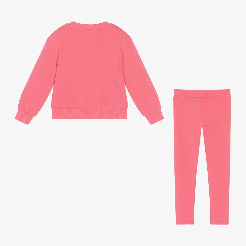 Tommy Hilfiger-Girls Pink Cotton Leggings Set | Childrensalon Outlet
