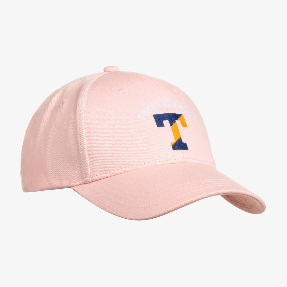 Tommy Hilfiger - Girls Pink Cotton Varsity Cap | Childrensalon