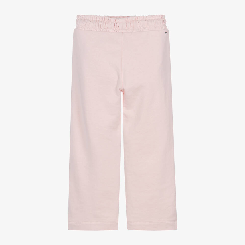 Tommy Hilfiger-Girls Pink Cotton Wide-Leg Joggers | Childrensalon Outlet
