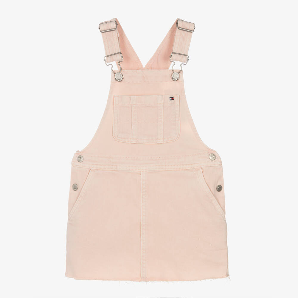 Tommy Hilfiger-Girls Pink Denim Dungaree Dress | Childrensalon Outlet