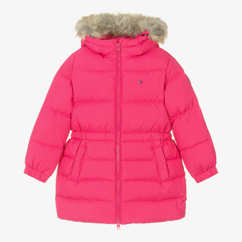 Tommy Hilfiger Girls Pink Down Padded Coat Childrensalon Outlet