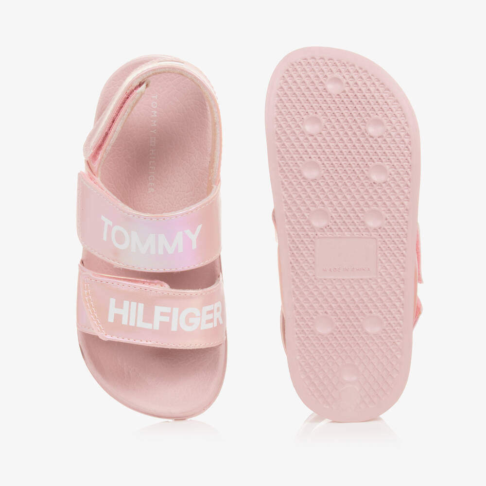 Tommy Hilfiger-Girls Pink Faux Leather Sandals | Childrensalon Outlet