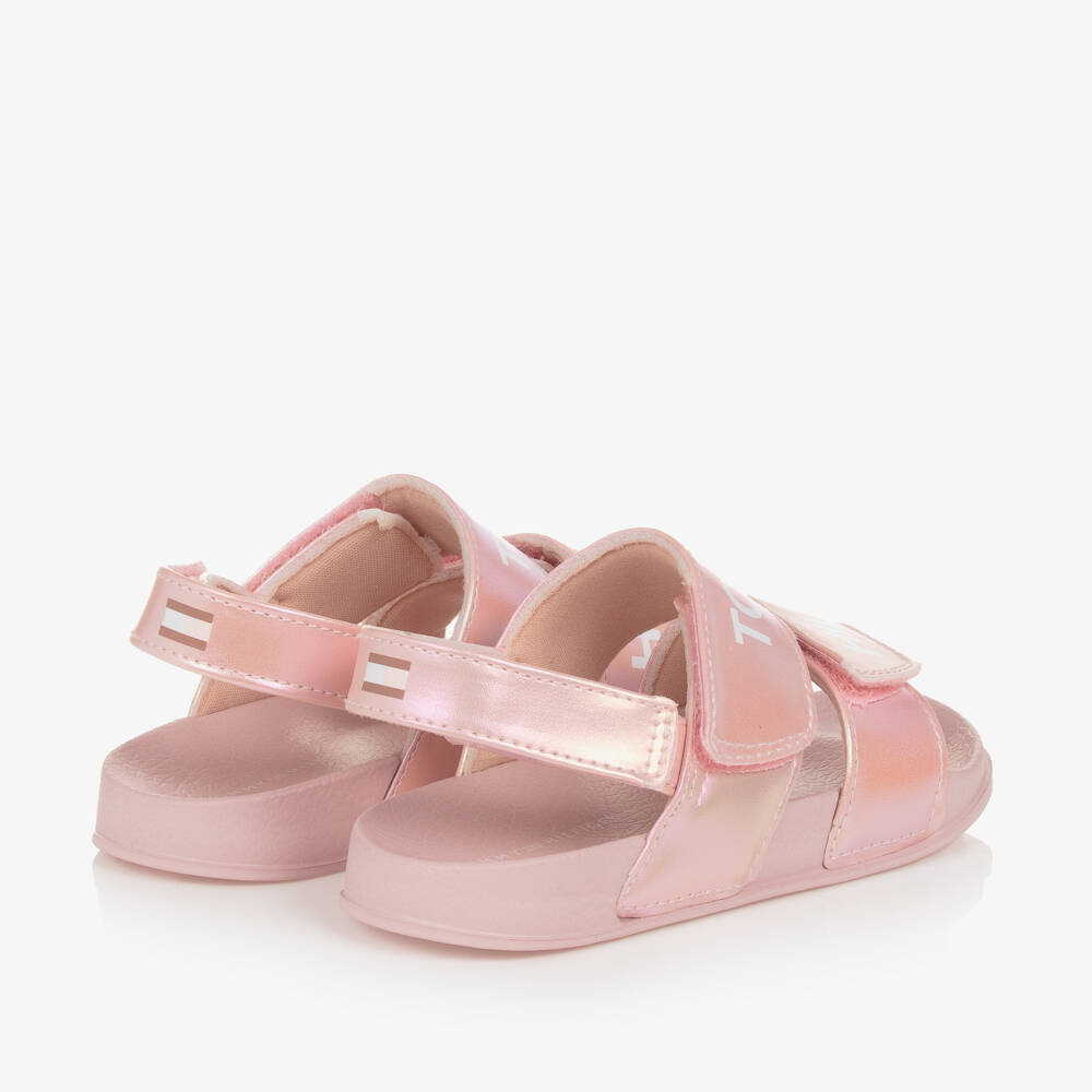 Tommy Hilfiger-Girls Pink Faux Leather Sandals | Childrensalon Outlet