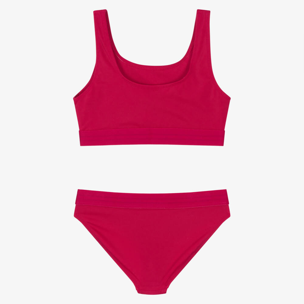 Tommy Hilfiger-Girls Pink Flag Logo Bikini | Childrensalon Outlet