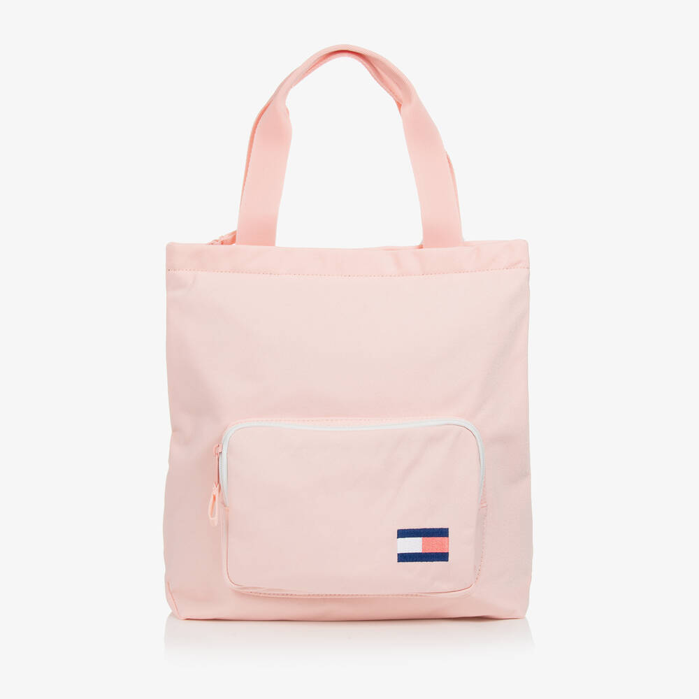 Tommy Hilfiger - Girls Pink Flag Tote Bag (36cm) | Childrensalon